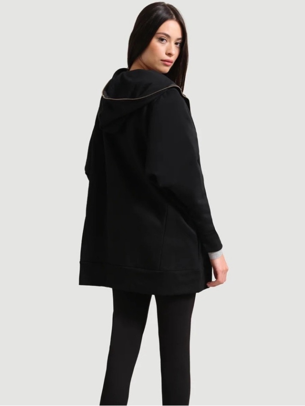 Modern Citizen oversized black zip-up sweatshirt - Picture 2 of 7